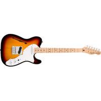 Fender Squier Affinity Series Telecaster Thinline, Maple Fingerboard, White Pickguard, 3-Color Sunburst