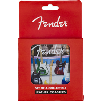 Fender Guitars Coasters, 4-Pack, Multi-Colour Leather