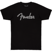 Fender Spaghetti Wavy Checker Logo Tee, Black