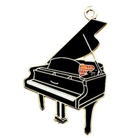 Black Grand Piano Keychain