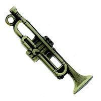 Antique Brass Trumpet Keychain