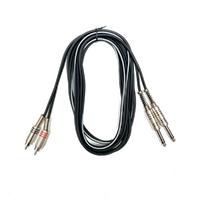 ASR10 2 x 6.3 Mono Jack to 2 x RCA Jack Chrome Cable 3m (10ft)