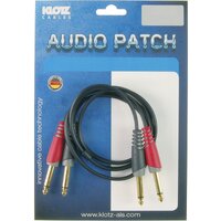 Klotz AT-JJ0200 2m Audio Patch Stereo Twin Cable Jack To Jack