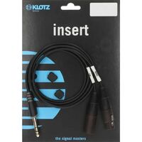 Klotz AY1X0100 1m Insert Cable 1/4" TRS Jack and 2xXLR 3p F/M