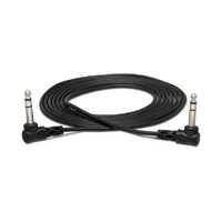 Hosa CSS110R 1/4" TRS to Right-Angle To Same 1/4" TRS Balanced Interconnect Cable (10ft)