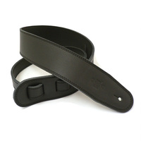 DSL GLG 3-Ply 2.5" Garment Leather Guitar Strap - Black/Black