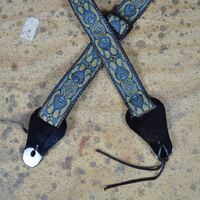 Colonial Leather Jacquard Ukulele Strap - Blue