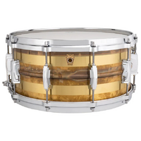 Ludwig L1LB464RS Raw Brass Striped 6.5x14" Snare Drum w/ Imperial Lugs