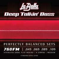 La Bella 760FM Deep Talkin' Bass Flat Wound Bass Strings Medium 49-109