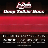 La Bella 760FS Deep Talkin' Bass Flat Wound Bass Strings Standard 45-105