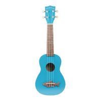 Kala Makala MK-SS/BLU Blue Sea Shark Bridge Soprano Ukulele