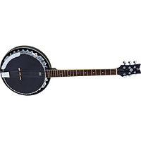 Ortega Raven Series 6-String Guitar-Banjo w/ Pickup Black & Chrome