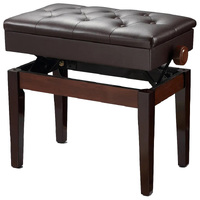 Pro Height Adjustable Piano Stool with Storage in Mahogany Gloss