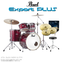 Pearl Export Plus 5pce 22" Fusion Kit Package - Black Cherry Glitter