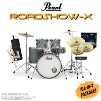 Pearl Roadshow-x 22" Fusion Plus Drum Kit Pack Charcoal Metallic