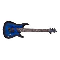 Schecter 2464 Omen Elite-7 Multiscale Electric Guitar See Thru Blue Burst