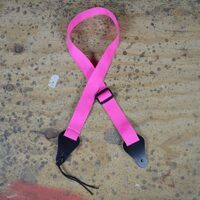 Colonial Leather Ukulele Webbing Strap - Pink